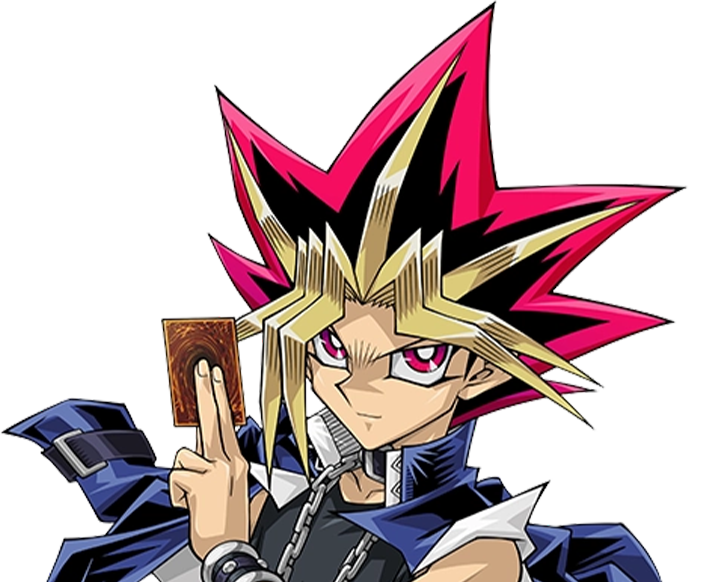 Yugi Muto holding a card